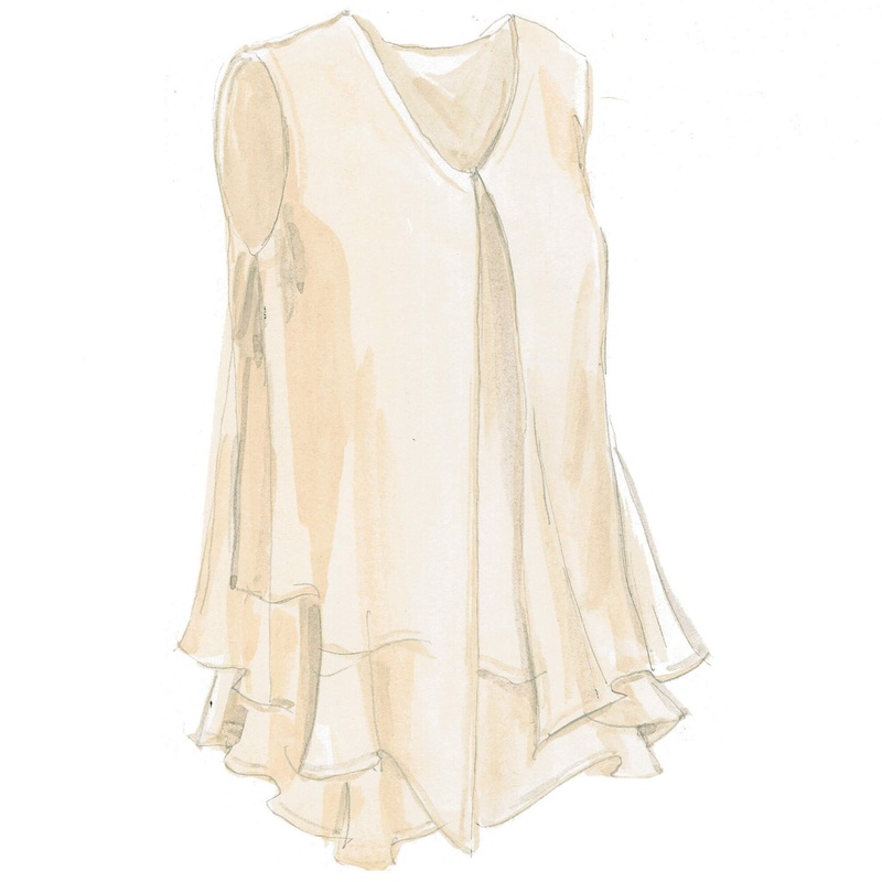 Asymmetric Hem Blouse Champagne