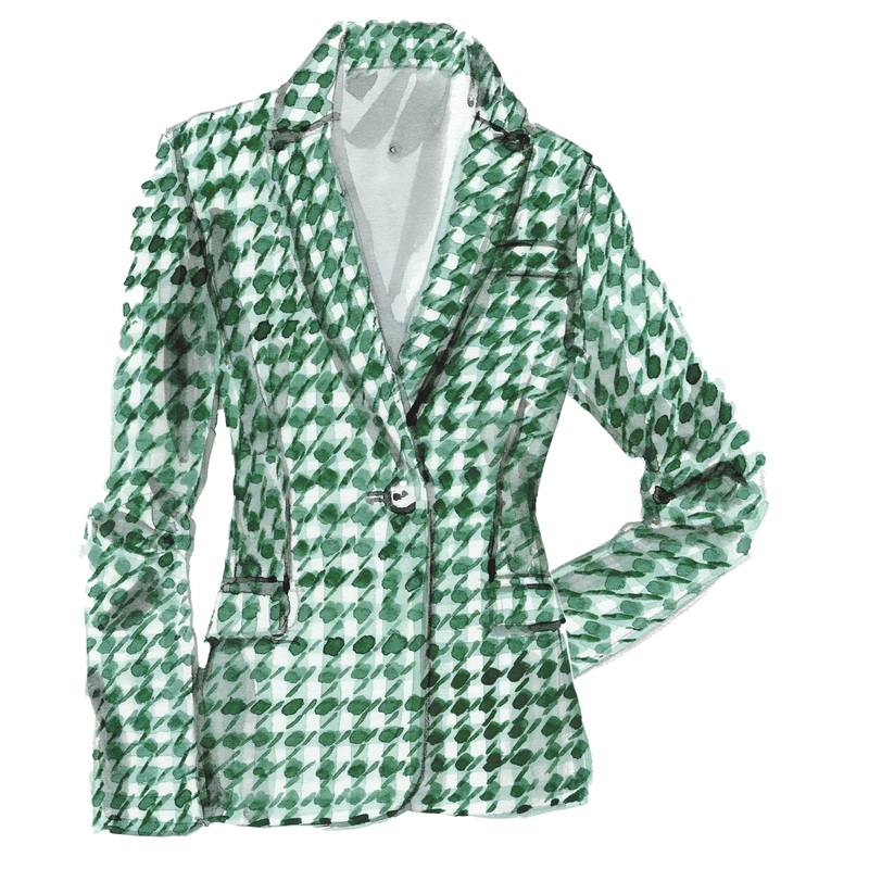 Houndstooth Blazer Green Houndstooth
