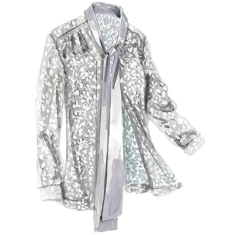 Necktie Lace Jacket Silver