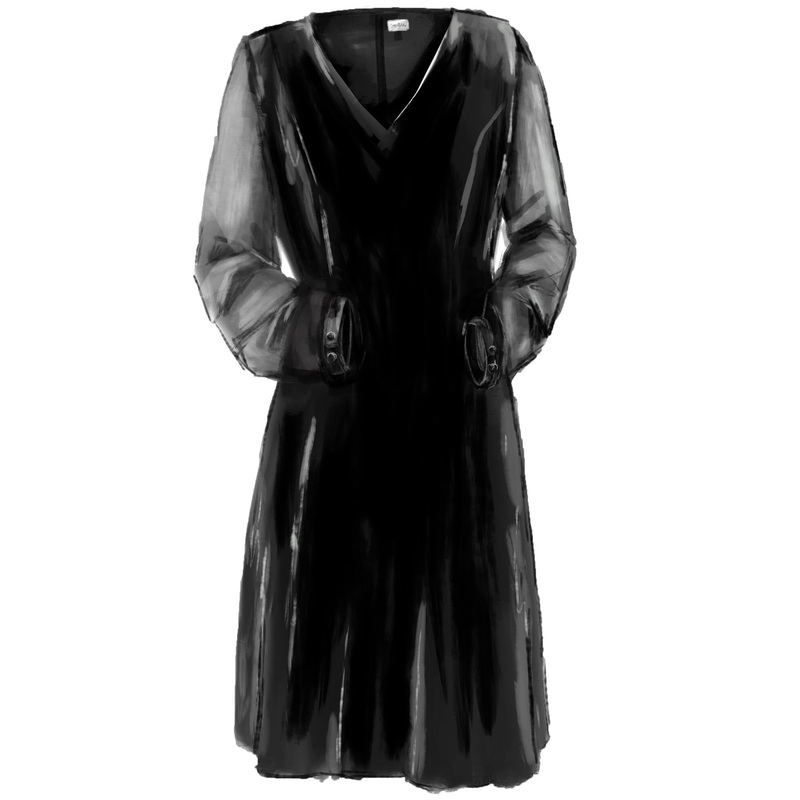 Velvet & Chiffon Dress Black