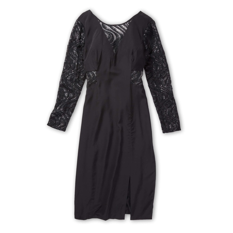 Winter Waltz Silk Dress Black