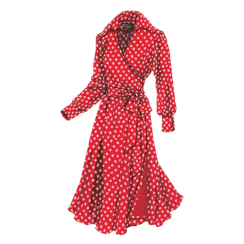 Champs-lyses Silk Dress Red Cream Dot