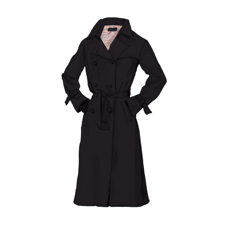 French Raincoat Black