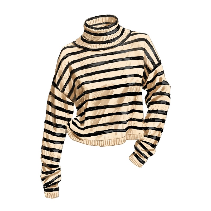 The San Remo Striped Turtleneck Natural Stripe