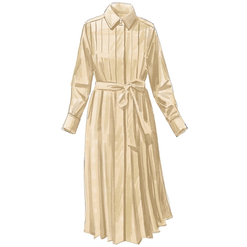 Bon Voyage Pleated Shirtdress Ivory