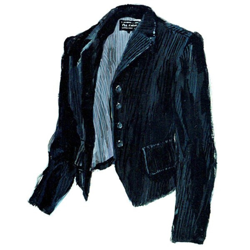 Equestrian-Style Cord Blazer Navy