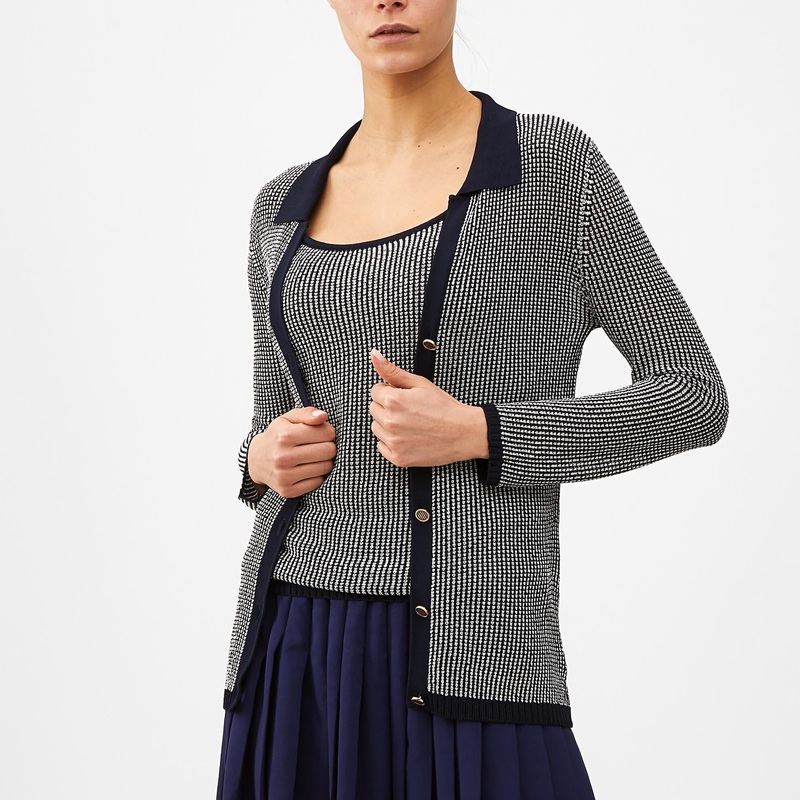 1920’s Tennis Sweater Set Navy Cream