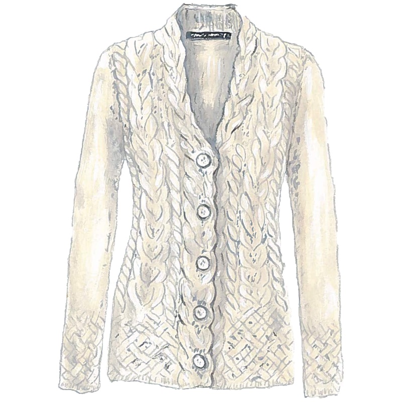 Horseshoe Cable Cardigan Chalkstone