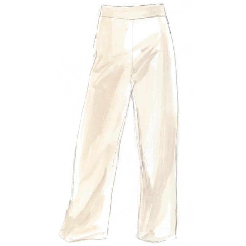 Silk Wide-Leg Pants Ivory