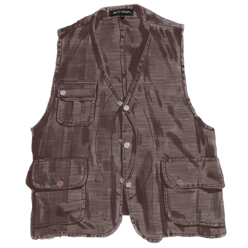 Vintage Linen Fly Fishing Vest Brown