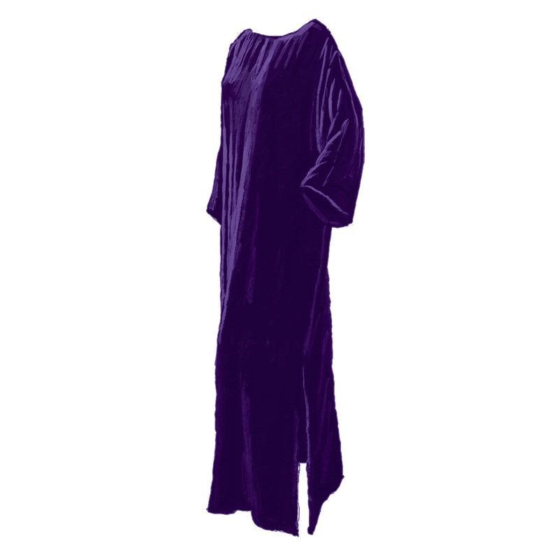 Velvet Caftan Eggplant