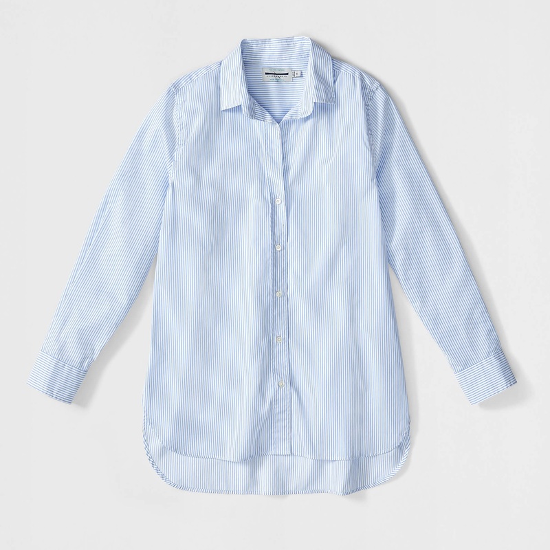 Boyfriend Button Down Blue White Candy Stripe