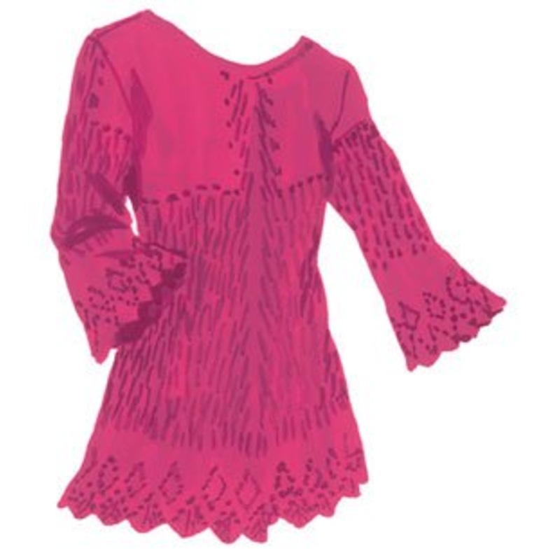 Cabo Mystery Blouse Turquoise Small Fuchsia