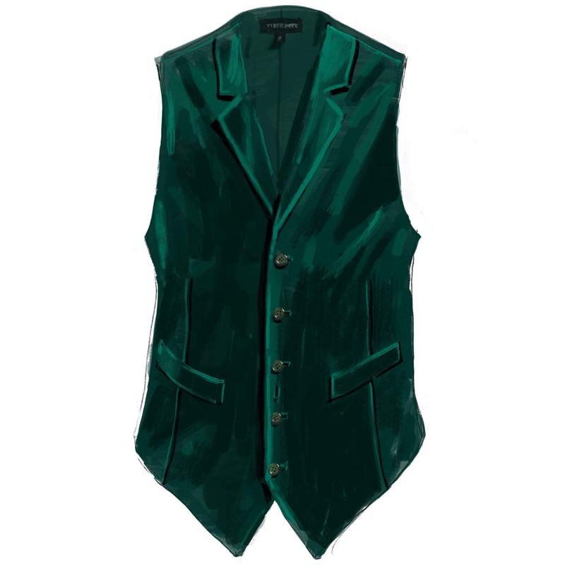 Opulent Velvet Vest Hunter Green