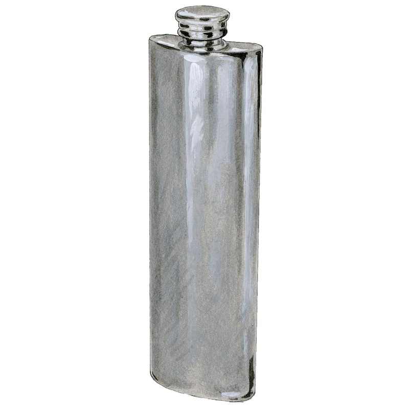 Purse Flask, 3 Oz. Pewter