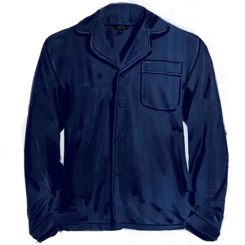 Silk Pajama Top Midnight Blue