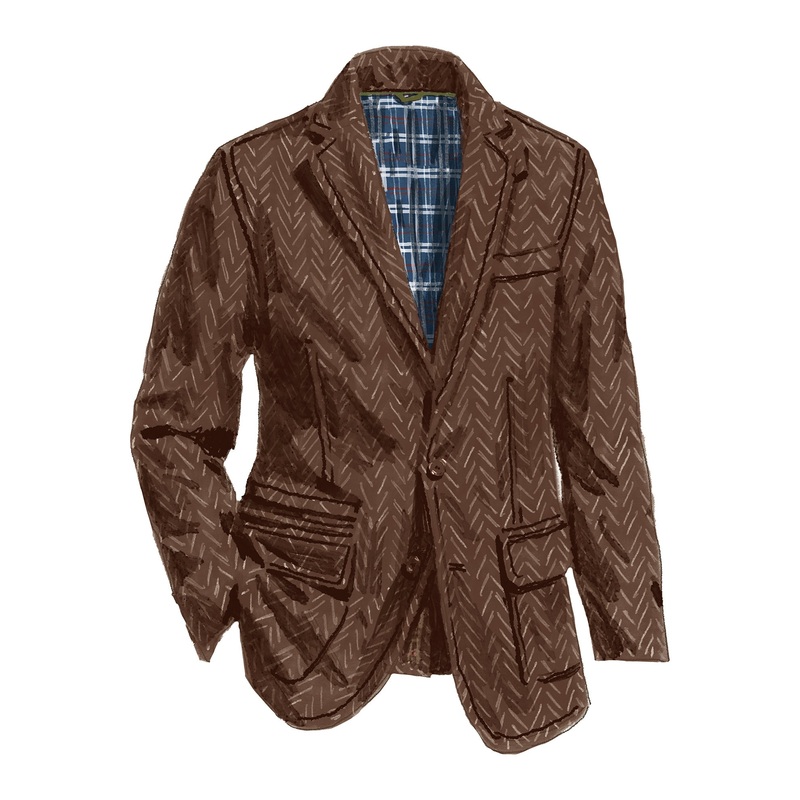 Back East Herringbone Blazer Brown