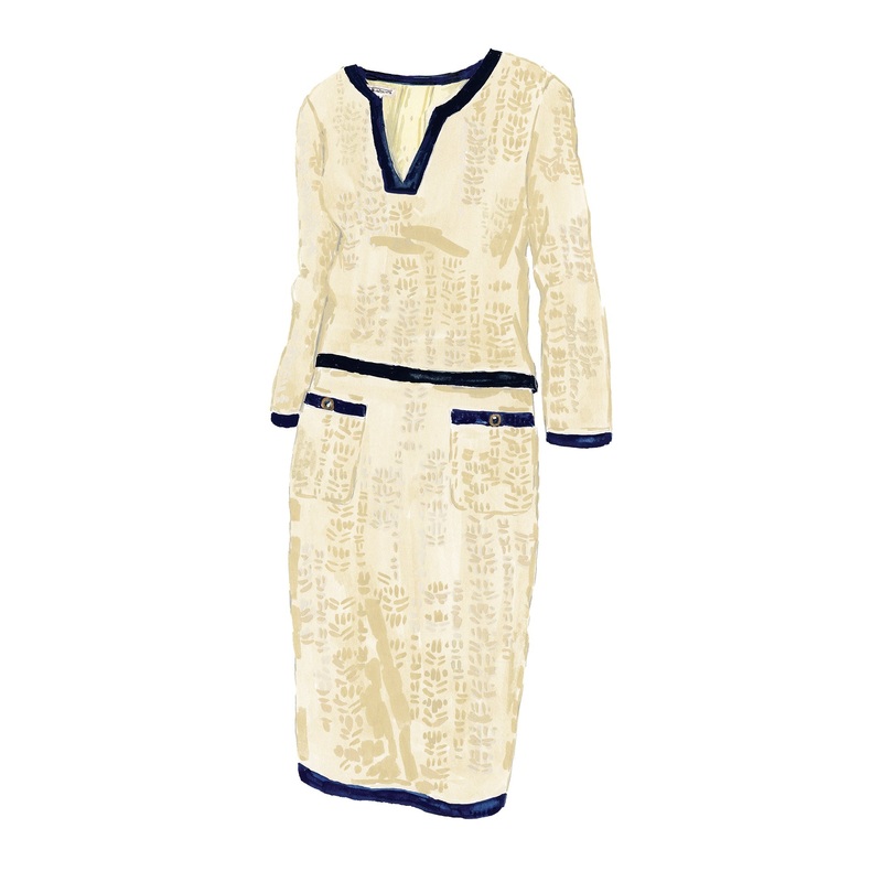 Vivienne’s Pointelle Suit Navy Cream