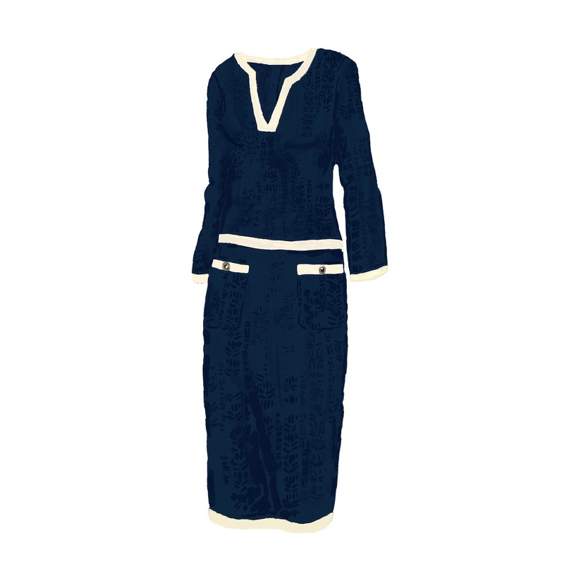 Vivienne’s Pointelle Suit Navy Cream