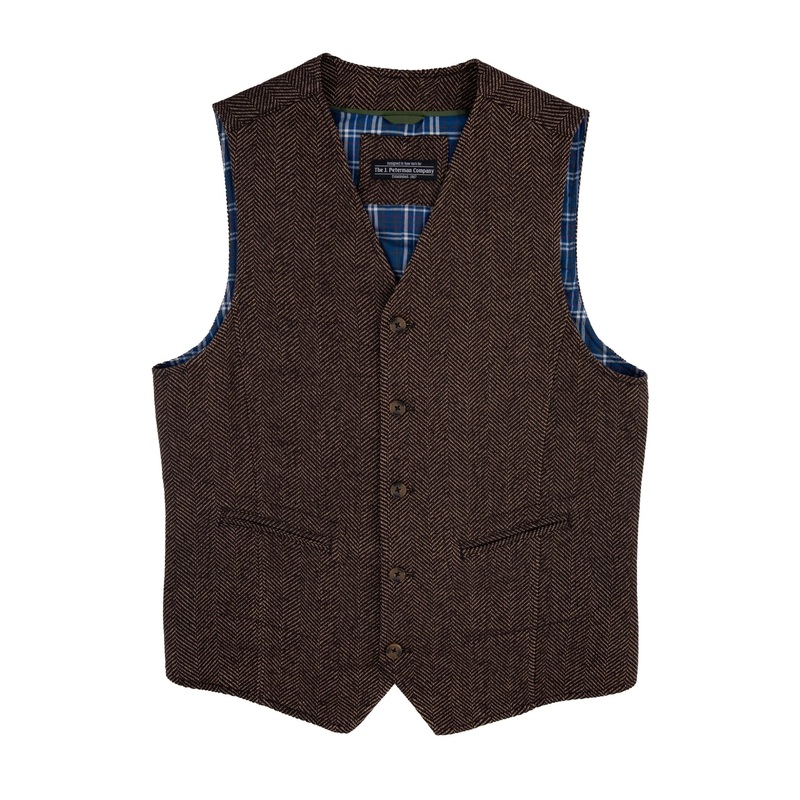 Back East Herringbone Vest Brown