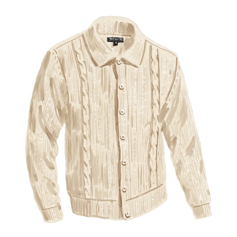 Cable Knit Silk Blend Cardigan Buttermilk