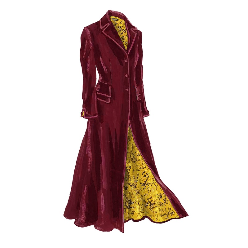 Edwardian Velvet Coat Black Cherry