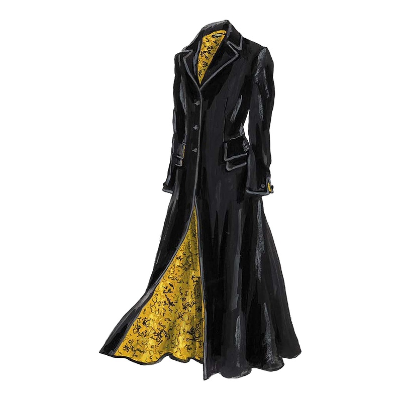 Edwardian Velvet Coat Black