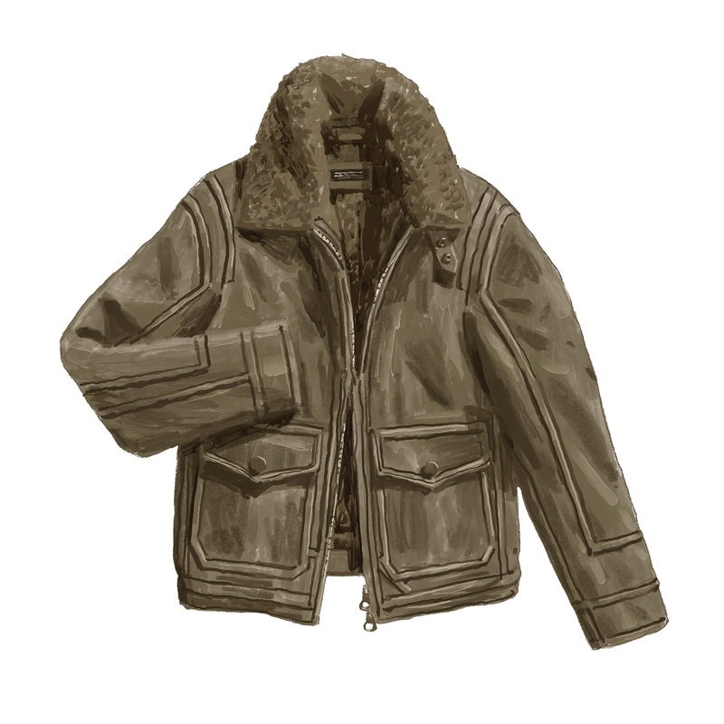 Italian Shearling Bomber Loden