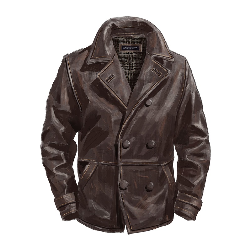 Leather French Dispatch Jacket Dark Coffee