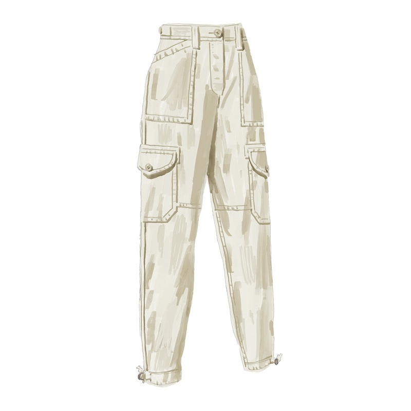 Cargo Pants Faded White