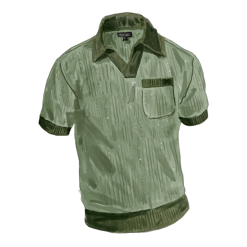 Enzos Johnny Collar Polo Celery