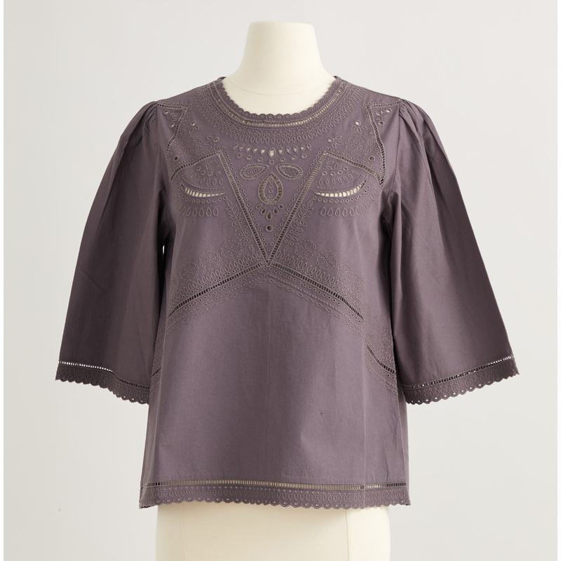 Bunny Gallamore’s Eyelet Blouse Excalibur Grey