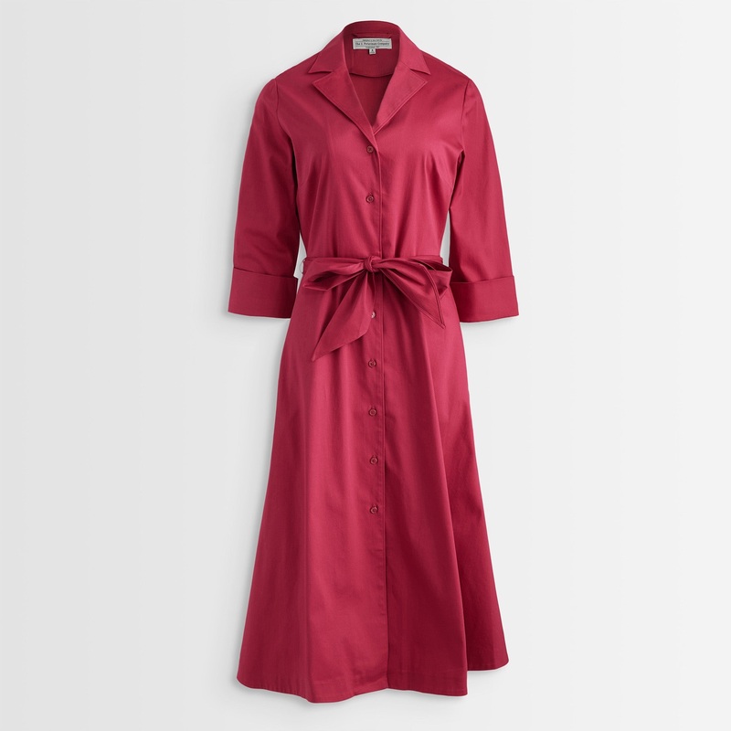 Long-Sleeve 1947 Dress Red Dahlia