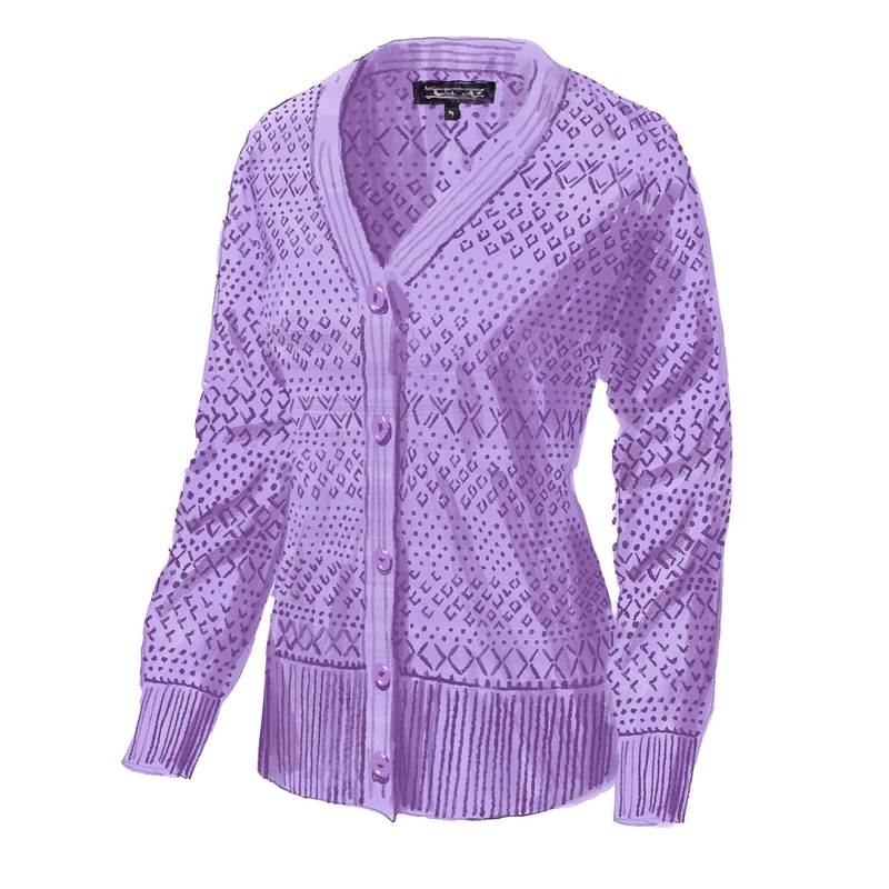 Pointelle Cardigan Lavender