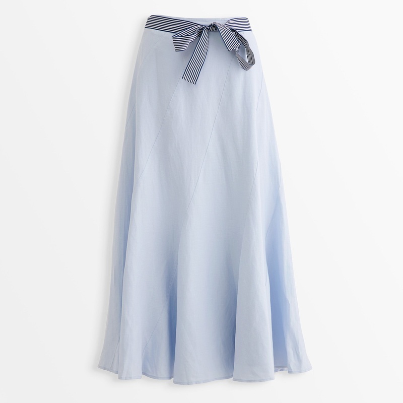1930’s Silk Linen Gore Skirt Pale Blue