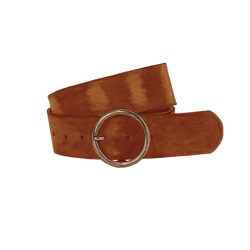 Wide Leather Belt Tan