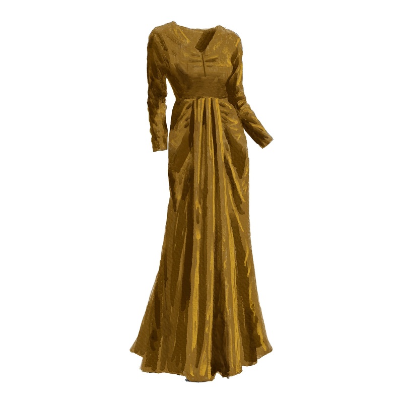 1940s Holiday Gown Gold