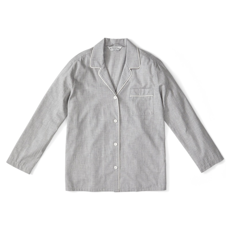 Cotton Poplin PJ Shirt Heather Grey