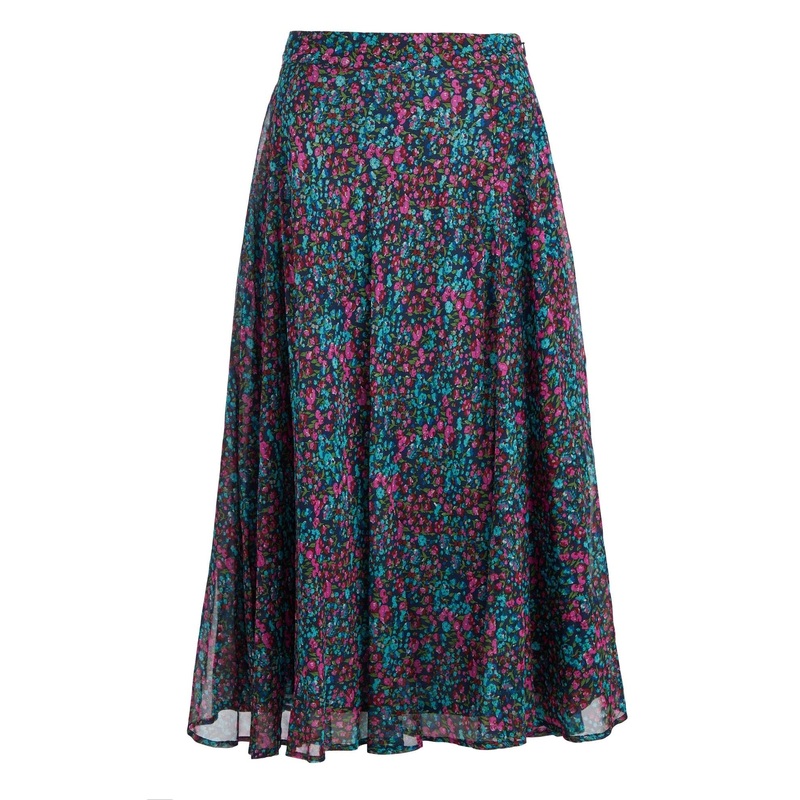 Ditsy Print Skirt Blue Pink Floral