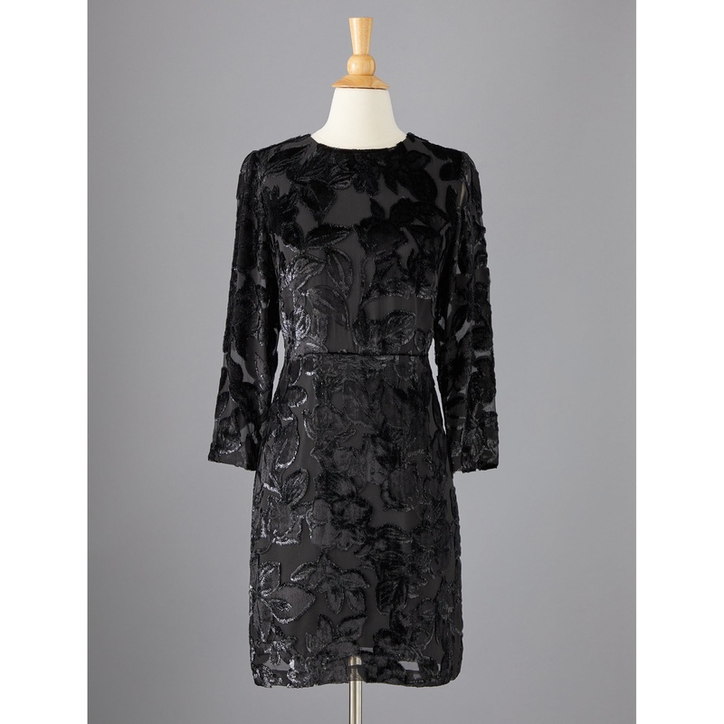 Starburst Applique Dress Black