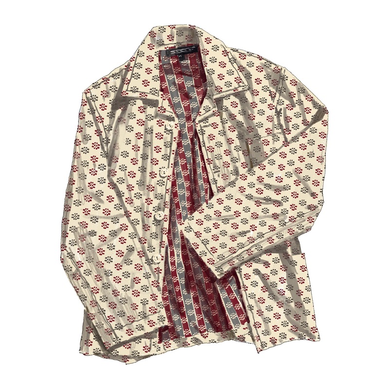 Printed PJ Jacket Beige