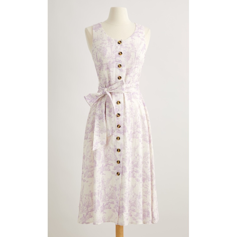 Toile Print Dress Misty Lilac