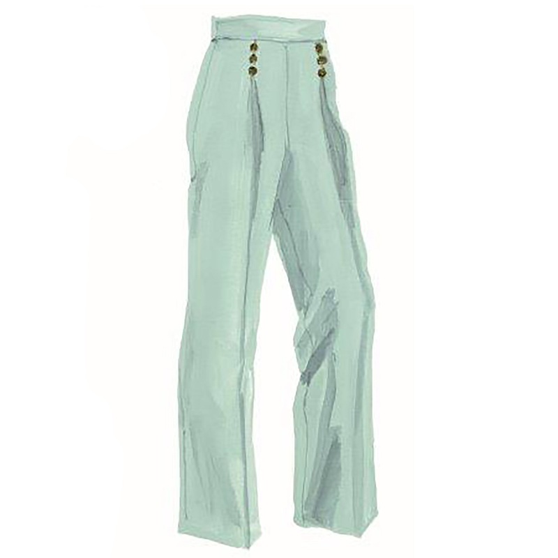 1930’s High-Waisted Trousers Black