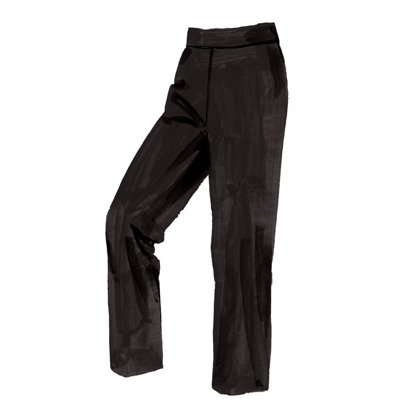 Streamlined High-Waisted Trousers Black