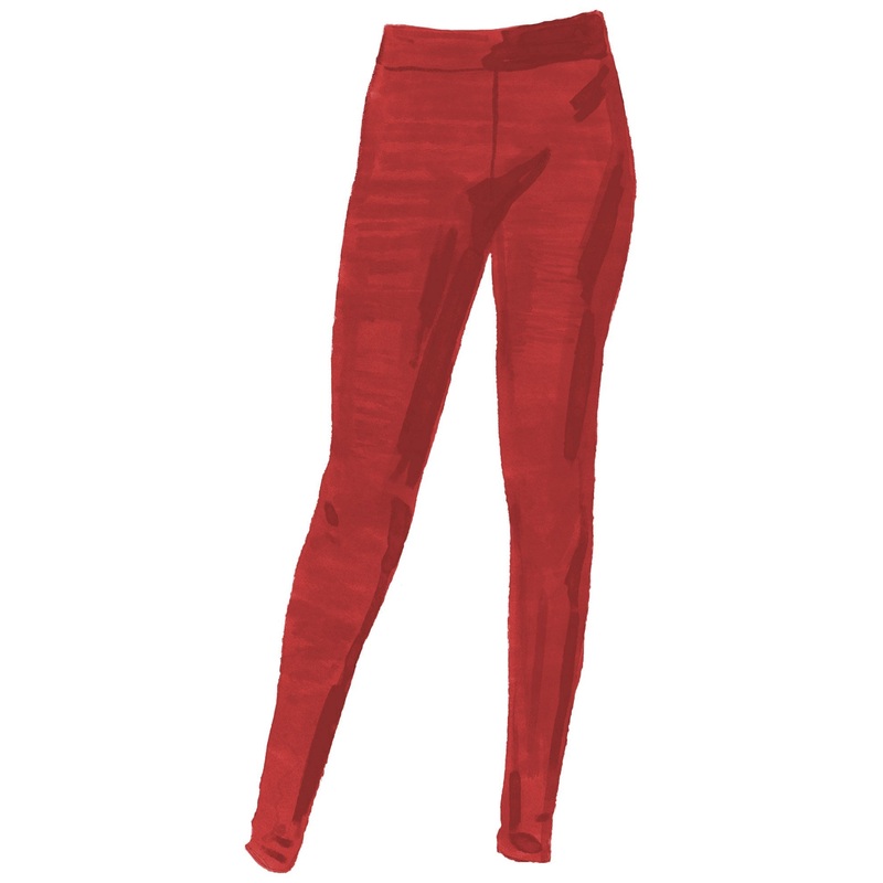 Everyday Casual Stretch Leggings Red