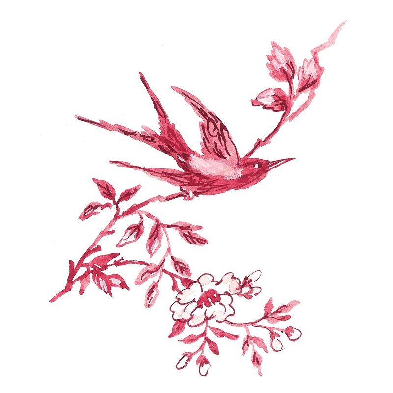 Toile Print Dress Red