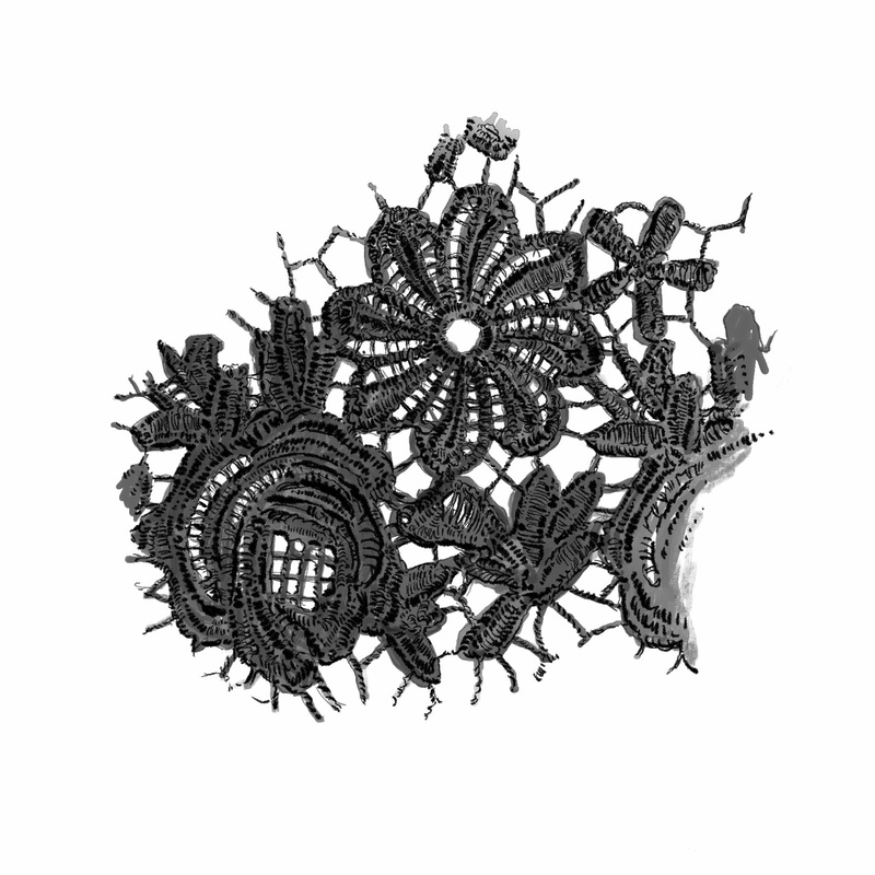 Unforgettable Floral Lace Dress Black