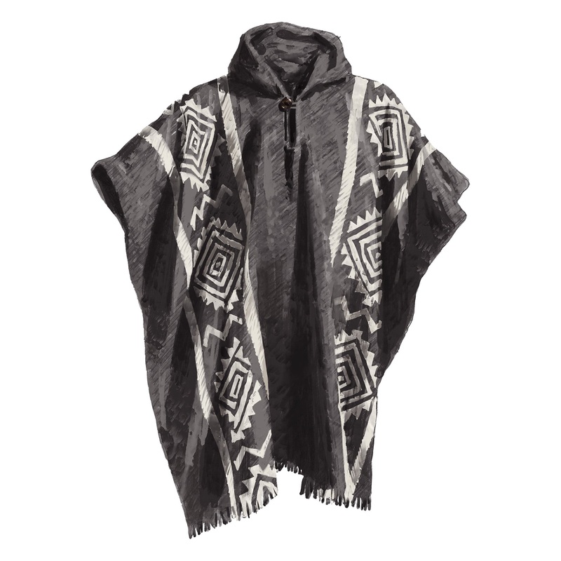 Handwoven Ecuadorian Poncho Grey