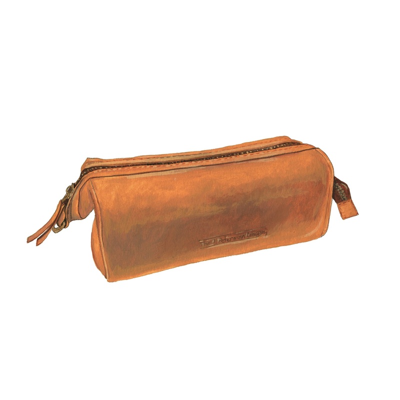 Baseball Glove Leather Dopp Kit Saddle