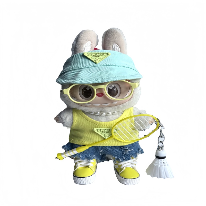 Pop Mart 17cm Labubu Doll Clothes  2 Chic Styles Luxury Badminton Look (7/8-Piece Set)  Fits Gen 1/2/3 (Doll Not Included)-03